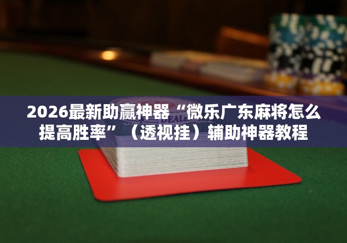 2026最新助赢神器“微乐广东麻将怎么提高胜率”（透视挂）辅助神器教程