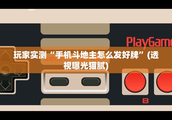 玩家实测“手机斗地主怎么发好牌”(透视曝光猫腻)