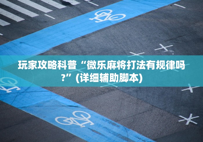 玩家攻略科普“微乐麻将打法有规律吗?”(详细辅助脚本)