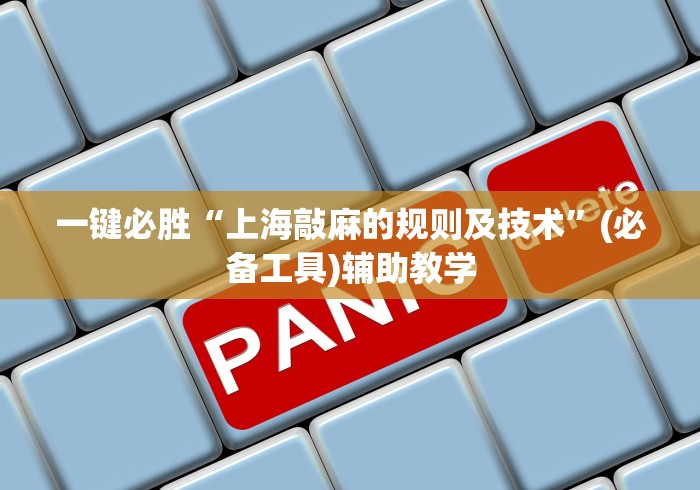 一键必胜“上海敲麻的规则及技术”(必备工具)辅助教学