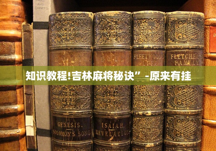 知识教程!吉林麻将秘诀”-原来有挂 知识教程!吉林麻将秘诀”-原来有挂