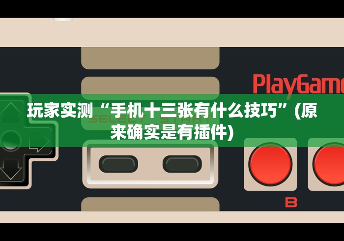 玩家实测“手机十三张有什么技巧”(原来确实是有插件)