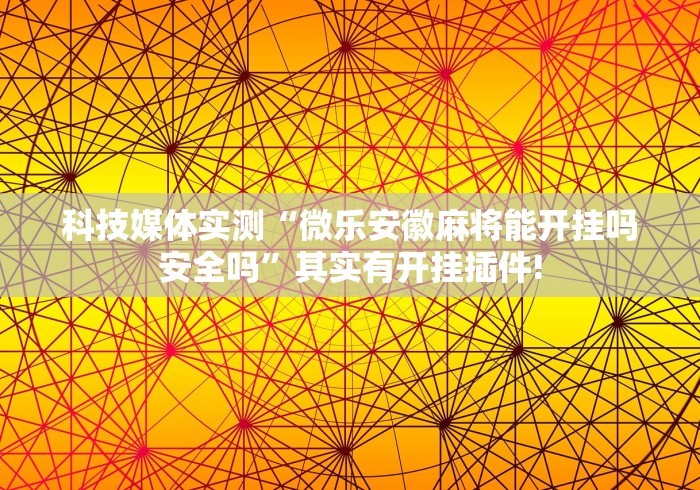 科技媒体实测“微乐安徽麻将能开挂吗安全吗”其实有开挂插件!