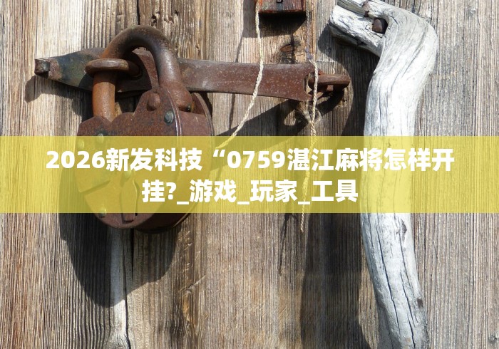 2026新发科技“0759湛江麻将怎样开挂?_游戏_玩家_工具