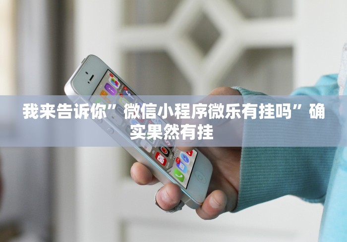 我来告诉你”微信小程序微乐有挂吗”确实果然有挂 