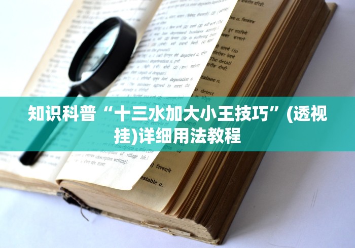 知识科普“十三水加大小王技巧”(透视挂)详细用法教程