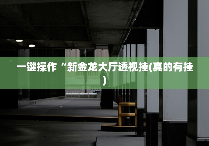 一键操作“新金龙大厅透视挂(真的有挂)