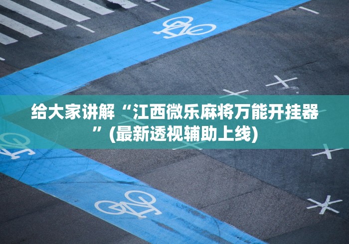 给大家讲解“江西微乐麻将万能开挂器”(最新透视辅助上线)
