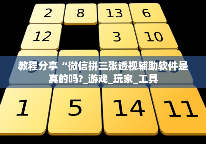 教程分享“微信拼三张透视辅助软件是真的吗?_游戏_玩家_工具