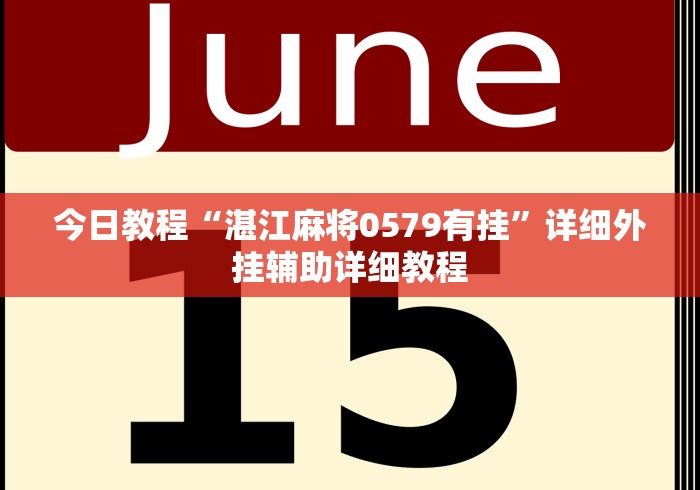 今日教程“湛江麻将0579有挂”详细外挂辅助详细教程