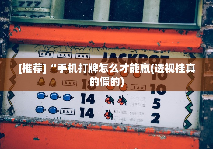[推荐]“手机打牌怎么才能赢(透视挂真的假的)