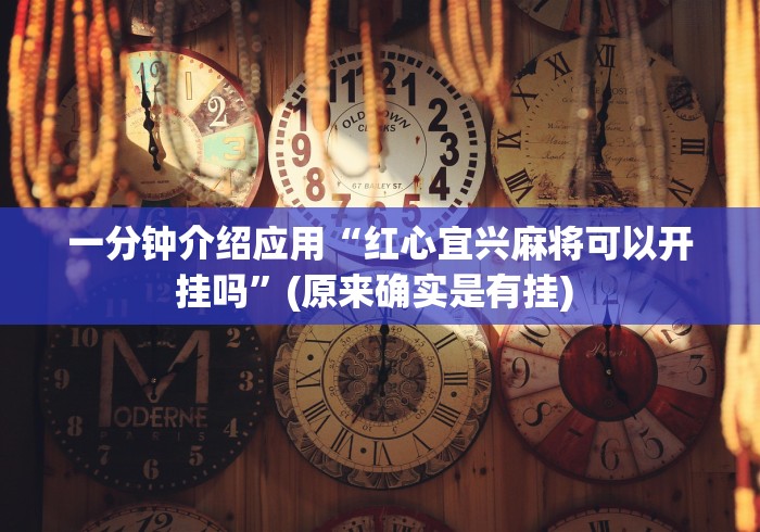一分钟介绍应用“红心宜兴麻将可以开挂吗”(原来确实是有挂) 