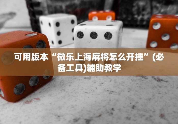 可用版本“微乐上海麻将怎么开挂”(必备工具)辅助教学