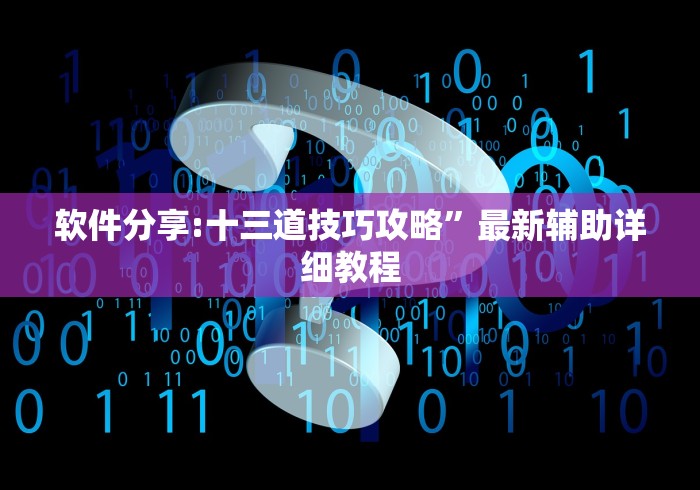 软件分享:十三道技巧攻略	”最新辅助详细教程
