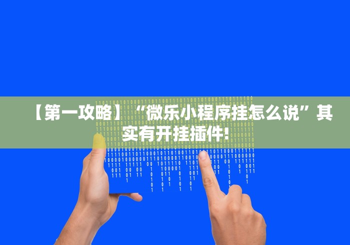 【第一攻略】“微乐小程序挂怎么说”其实有开挂插件!