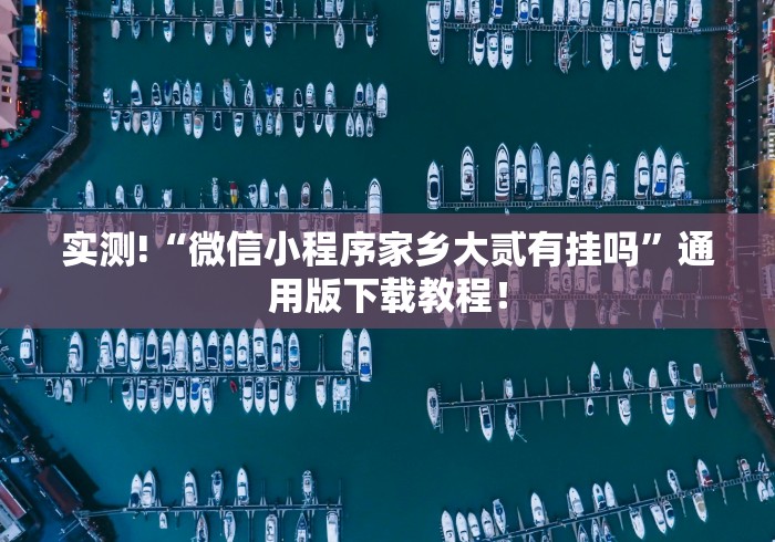 实测!“微信小程序家乡大贰有挂吗”通用版下载教程！