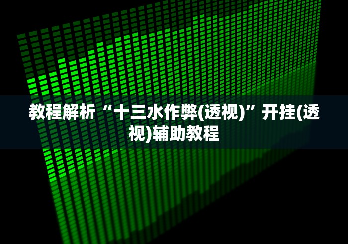教程解析“十三水作弊(透视)”开挂(透视)辅助教程