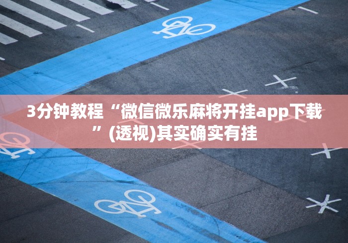 3分钟教程“微信微乐麻将开挂app下载”(透视)其实确实有挂