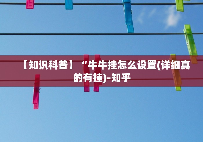 【知识科普】“牛牛挂怎么设置(详细真的有挂)-知乎