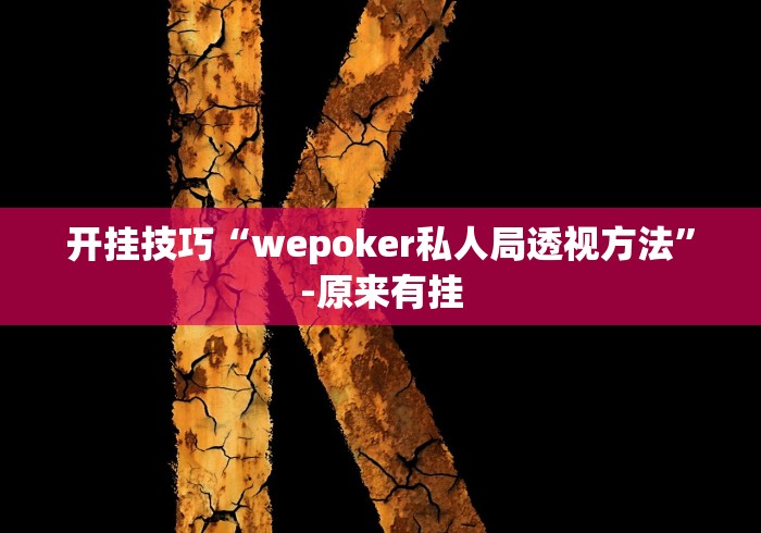开挂技巧“wepoker私人局透视方法”-原来有挂