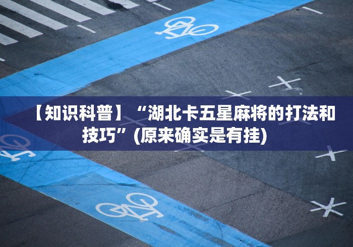 【知识科普】“湖北卡五星麻将的打法和技巧”(原来确实是有挂) 