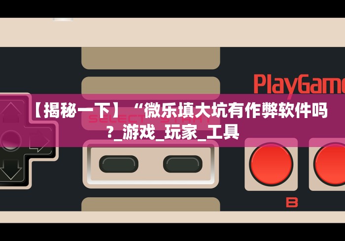 【揭秘一下】“微乐填大坑有作弊软件吗?_游戏_玩家_工具