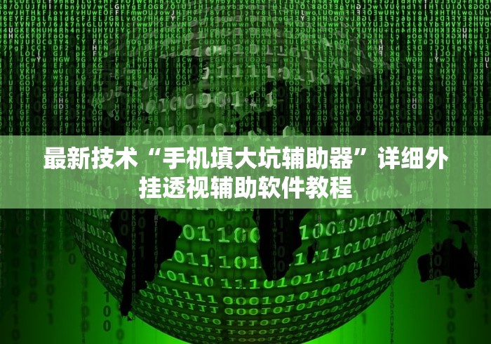 最新技术“手机填大坑辅助器	”详细外挂透视辅助软件教程