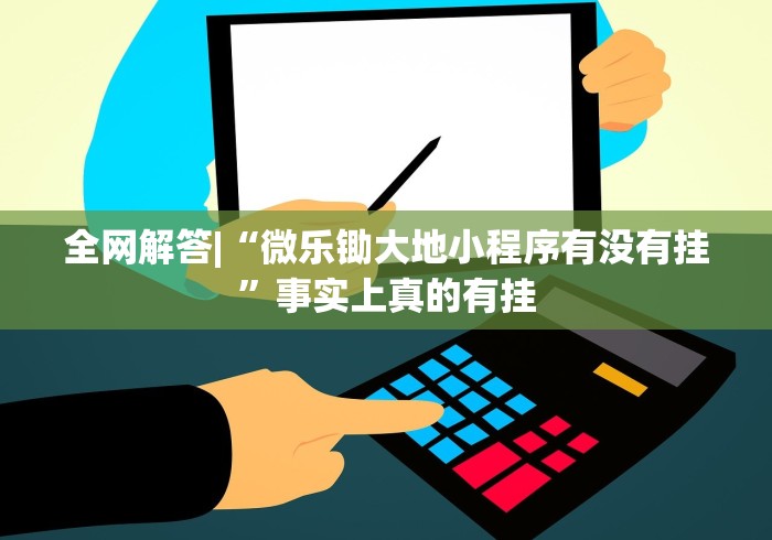 全网解答|“微乐锄大地小程序有没有挂	”事实上真的有挂
