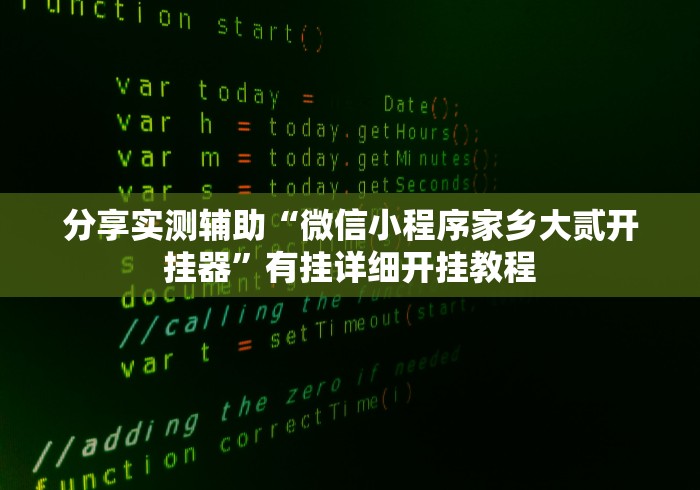 分享实测辅助“微信小程序家乡大贰开挂器”有挂详细开挂教程