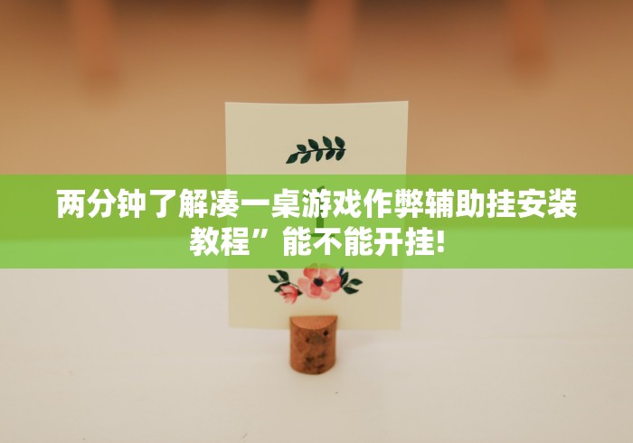 两分钟了解凑一桌游戏作弊辅助挂安装教程”能不能开挂!