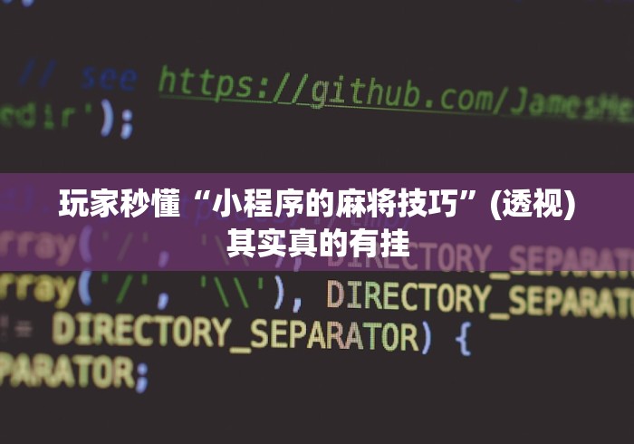 玩家秒懂“小程序的麻将技巧”(透视)其实真的有挂