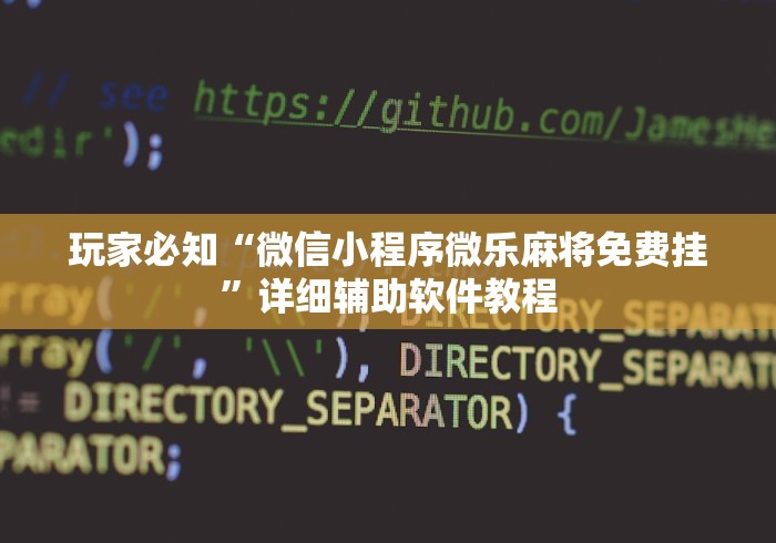 玩家必知“微信小程序微乐麻将免费挂”详细辅助软件教程