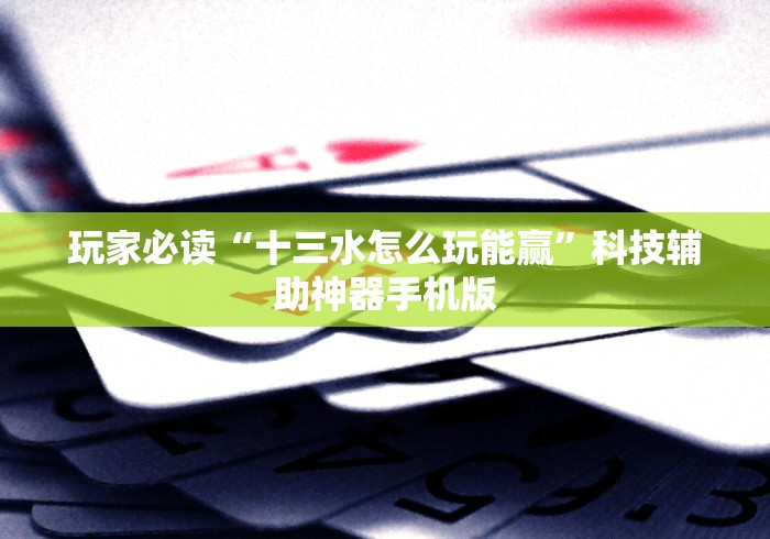玩家必读“十三水怎么玩能赢”科技辅助神器手机版