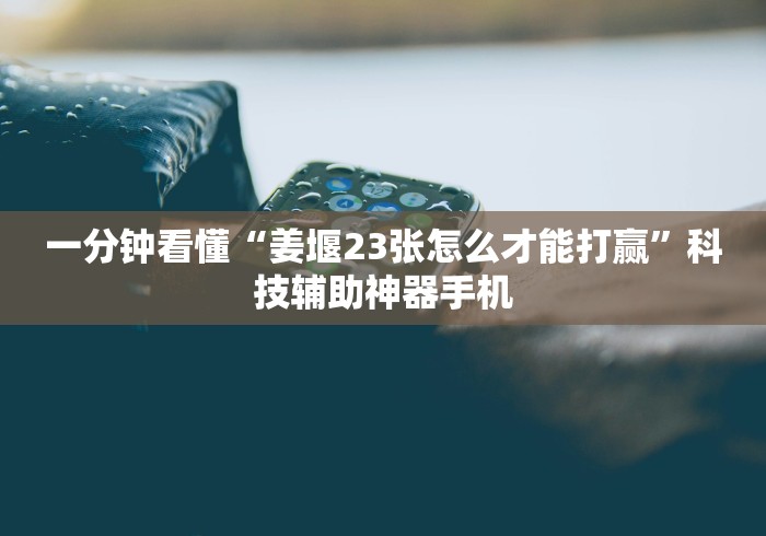 一分钟看懂“姜堰23张怎么才能打赢”科技辅助神器手机