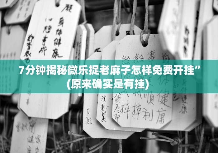 7分钟揭秘微乐捉老麻子怎样免费开挂”(原来确实是有挂) 